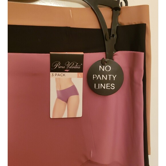 Womens Prima Valentina Set of 3 Multicolor Hipster Panties No Panty Line  L NWT - Picture 3 of 6